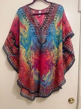 Vibrant Multicolor Beaded Kaftan by India Boutique
